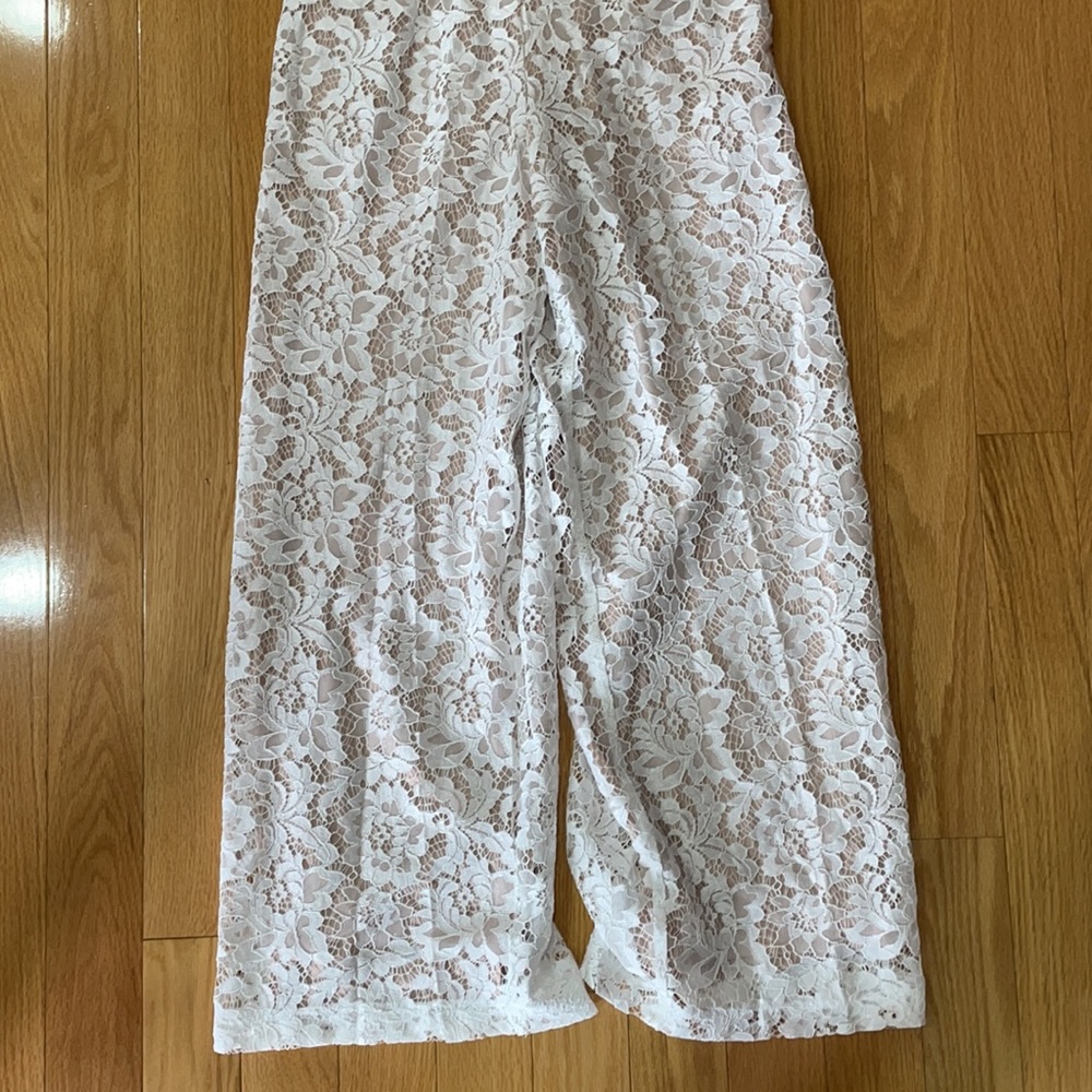 White Lace Jumpsuit - Picture 2 of 8